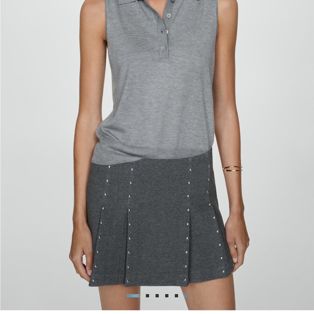 Mango Gray Studded Women's Skirt EUC